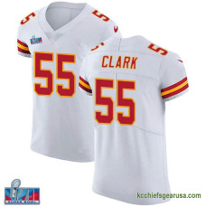Mens Kansas City Chiefs Frank Clark White Elite Vapor Untouchable Super Bowl Lvii Patch Kcc216 Jersey C1698